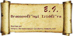 Brassoványi Izidóra névjegykártya